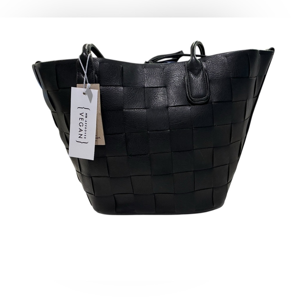 Calin Collection Vegan Black Woven Tote Bag. NWT